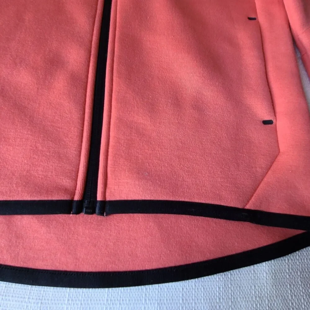 Nike Tech Fleece Hoodie Full Zip Coral Pink Black Youth XS Hooded Jacket EUC
